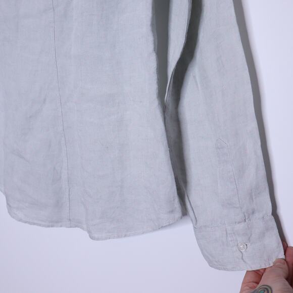 FRANK & EILEEN Barry Tailored Button-Up Shirt Mint Polka Dot Casual Women's M - Picture 9 of 15